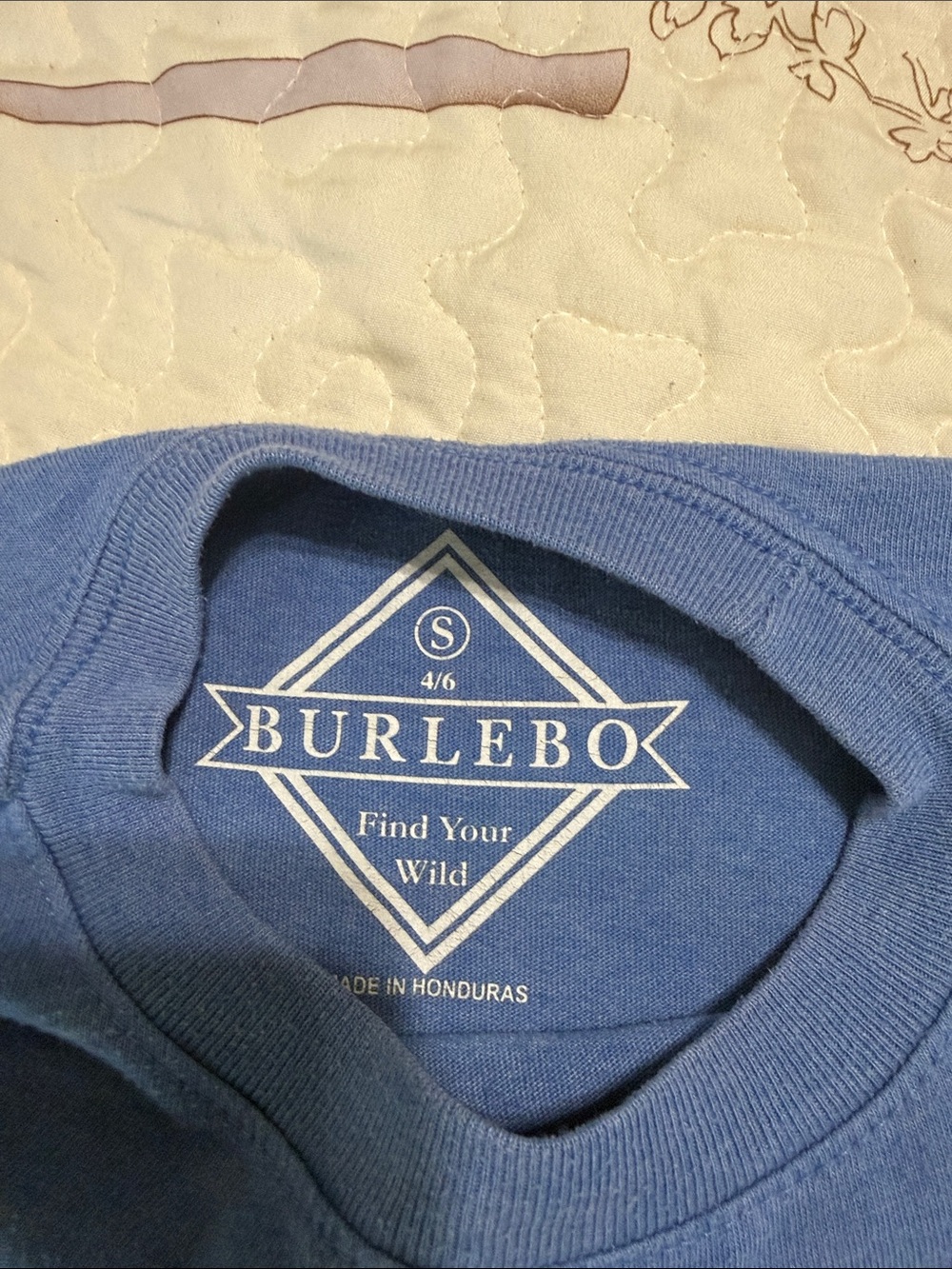BURLEBO Blue Tee with Red Accent Logo - Picture 2 of 3